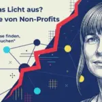 Illustration von Silvia Adler vor einer ansteigenden Krisenkurve für Non-Profits in der Krise.