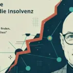 Illustration von Ulrich Watermann vor einer ansteigenden Krisenkurve zur Insolvenz in Organisationen.